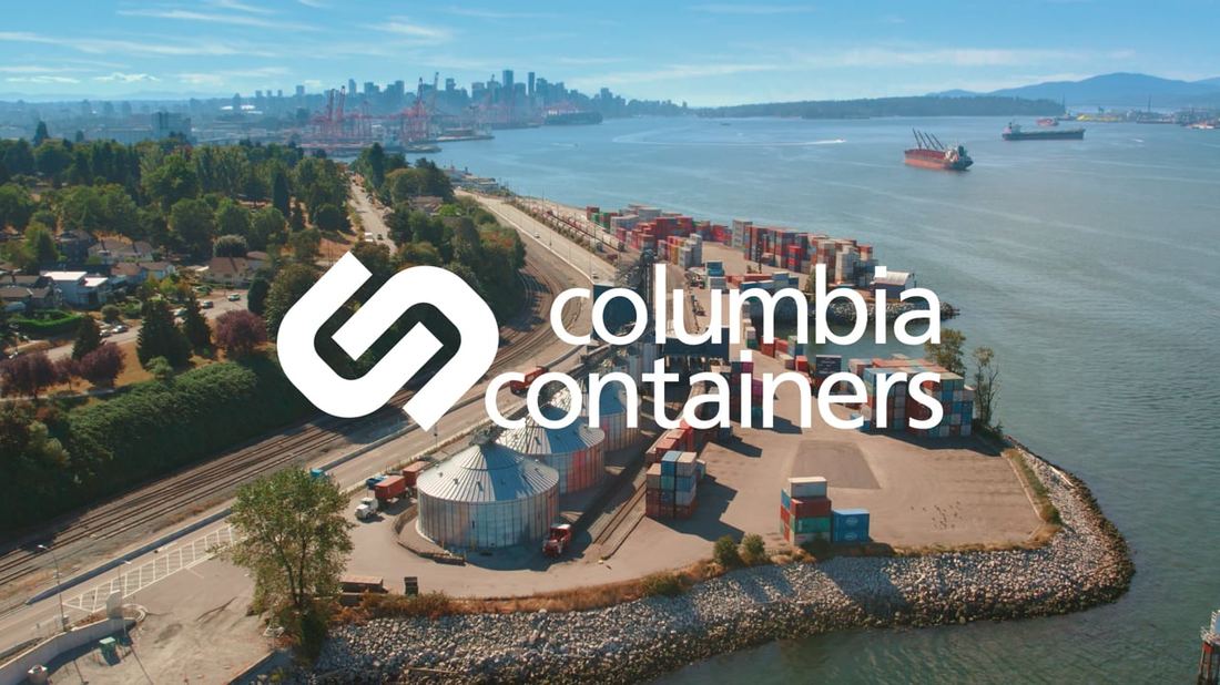 Containers at a Vancouver container depot