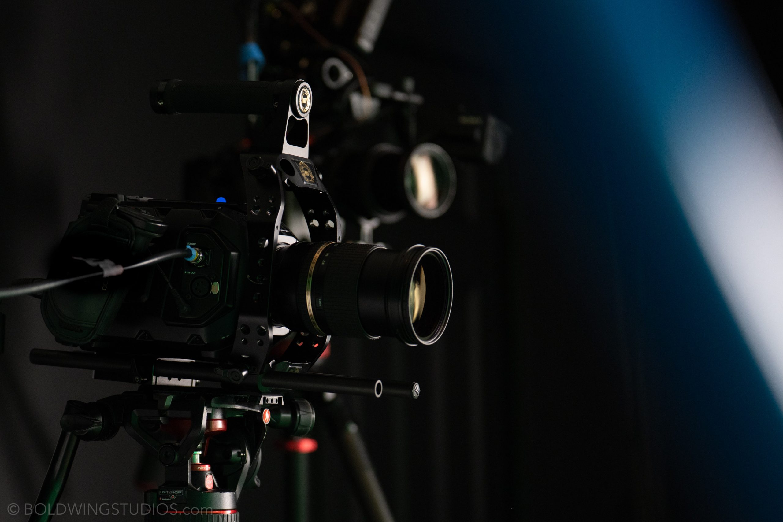 Cinema camera on the studio floor